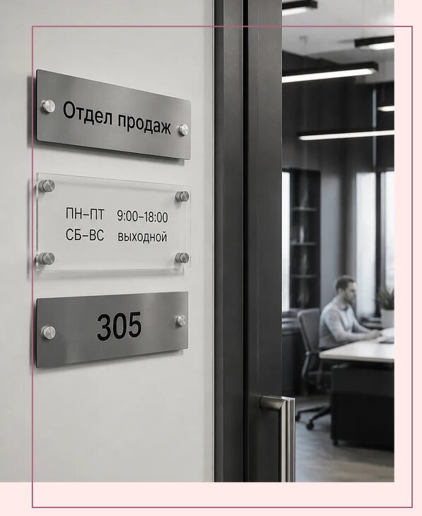Офисные таблички на дверь в Ставрополе по цене от 5088 р. | Аванза-Ств